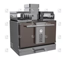 Charcoal oven, with open shelf, 712x548x1121 mm, brown