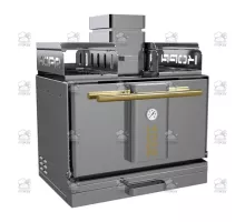Charcoal oven, with open shelf, 712x548x1121 mm, chrome