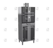 Charcoal oven, with stand and cabinet, 712x548x2096 mm