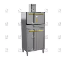 Charcoal oven, with stand, 712x548x1865 mm, chrome