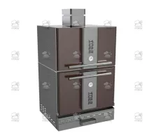 Charcoal oven, with cabinet, 712x697x1431 mm, brown