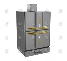 Charcoal oven, with cabinet, 712x697x1431 mm, chrome
