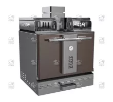 Charcoal oven, with open shelf, 712x697x1392 mm, brown