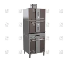 Charcoal oven, with stand and cabinet, 712x697x2406 mm, brown