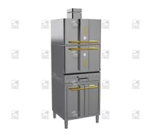 Charcoal oven, with stand and cabinet, 712x697x2406 mm, chrome