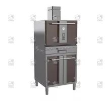 Charcoal oven, with stand, 712x697x1930 mm, brown