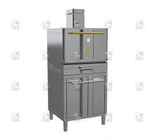 Charcoal oven, with stand, 712x697x1930 mm, chrome