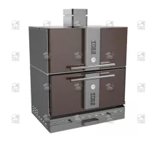 Charcoal oven, with cabinet, 912x697x1391 mm, brown