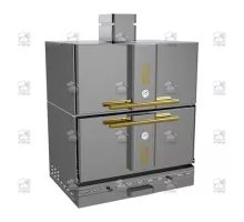 Charcoal oven, with cabinet, 912x697x1391 mm, chrome