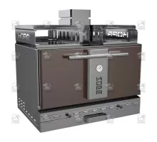 Charcoal oven, with open shelf, 912x697x1326 mm, brown