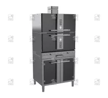 Charcoal oven, with stand and cabinet, 912x697x2216 mm
