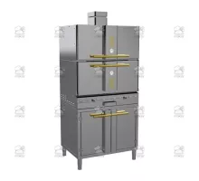Charcoal oven, with stand and cabinet, 912x697x2216 mm, chrome