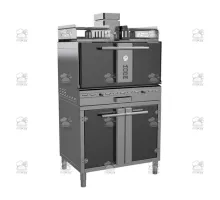 Charcoal oven, with stand and open shelf, 912x697x2151 mm