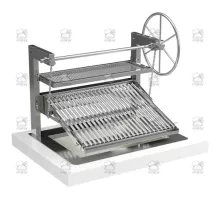 Charcoal parrilla grill, single, drop-in, 120x900x1765 mm