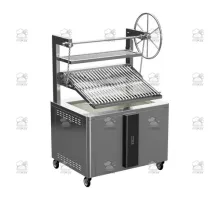 Charcoal parrilla grill, single, self-supported, 1200x900x1975 mm