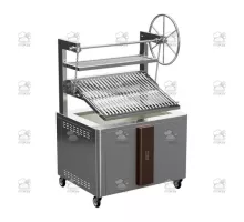 Charcoal parrilla grill, single, self-supported, 1200x900x1975 mm, brown