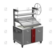 Charcoal parrilla grill, single, self-supported, 1200x900x1975 mm, red