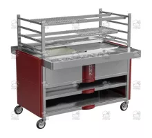Charcoal robata grill, 1440x1170x1365 mm, red