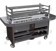 Charcoal robata grill, 1800x830x1250 mm, brown