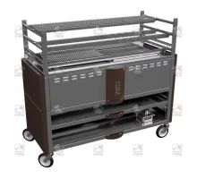 Charcoal robata grill, 1440x686x1250 mm, brown