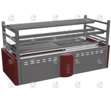Charcoal robata grill, 1440x686x700 mm, red
