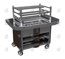 Charcoal robata grill, 1340x830x1250 mm, brown