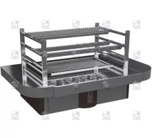 Charcoal robata grill, 1340x830x700 mm, brown