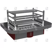 Charcoal robata grill, 1340x830x700 mm, red