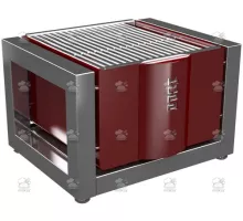 Charcoal hibachi grill, 400x345x263 mm, red
