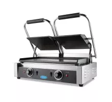 Гриль для контакта - гладкая поверхность - двойная плита для гриля - 2 x 22 см.