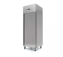 Холодильник - 400L - 3 регулируемые полки - нержавеющая сталь - на колесах