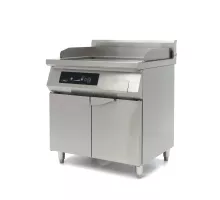 Индукционная плита Жарочная поверхность 700 - гладкая и ребристая - 10000Вт - двойная - со стендом