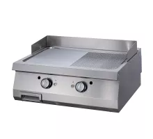 Premium Griddle - Half Grooved Chrome - Двойной блок - Глубина 90 см - Газ
