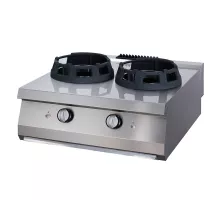 Premium Wok plīts - 2 x 28,5 vārīšanas riņķi - dubultā ierīce - 90 cm dziļumā - gāze