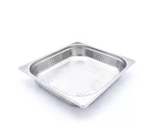 Gastronorm konteiners - 2/3 GN - 6,5 cm dziļš - nerūsējošais tērauds - perforēts