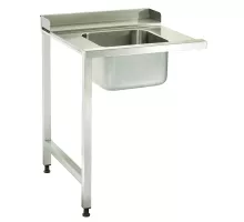Dishwasher Table - 120 x 75cm - Left - with Sink and Storage Shelf
