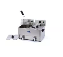 Deep Fryer - 2 x 8L - 2 Baskets - with Drain Tap
