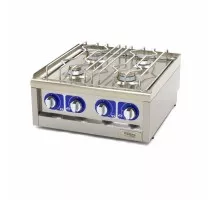 Плита коммерческого класса - 4 конфорки - двухсекционная - глубина 60 см - газ