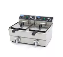 Deep Fryer - 2 x 10L - 2 Baskets - with Drain Tap