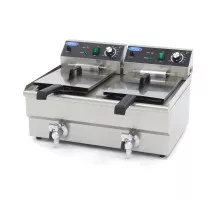 Deep Fryer - 2 x 13L - 2 Baskets - with Drain Tap