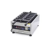 Vafeļu veidotājs - 5 Taiyaki / zivju formas - rotējošs - digitālais