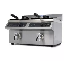 Deep Fryer - 2 x 8L - 2 Baskets - with Drain Tap - Induction