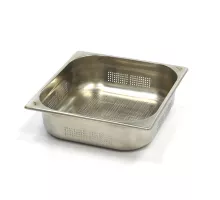 Gastronorm konteiners - 2/3 GN - 10 cm dziļš - nerūsējošais tērauds - perforēts