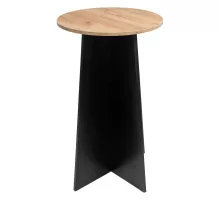 Augsts apaļš bāra kafijas galdiņš H- 103 cm L- 60 cm G- 60 cm ozola kraft K003 / melns N