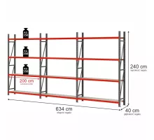 Metal warehouse shelving unit FORTIS