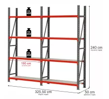 Metal warehouse shelving unit FORTIS