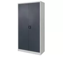 Szafa biurowa metalowa FURVERO W-101 S/G na dokumenty szara / grafitowy front S- 90 cm G- 40 cm H-185 cm skręcana N