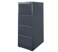 Szafa metalowa kartotekowa FURVERO W4S G/G 4 szuflady A4 grafitowa S-45 cm G-62 cm H-134 cm skręcana N