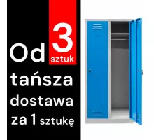 BHP apģērbu skapis J-80 ar 2 pelēkas durvis/ zils priekšējais S-80 cm G-50 cm H-180 cm skrūvēts (paletes sūtījums) N