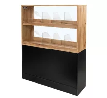 Candy cabinet with glass doors H- 127 cm L- 106 cm G- 30 cm craft oak / black N